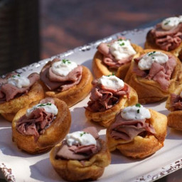 Popovers with Roast Beef and Horseradish