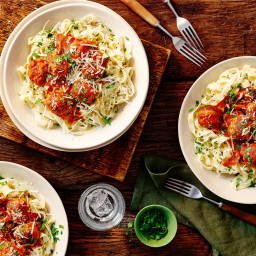 Pork and fennel meatballs with tagliatelle
