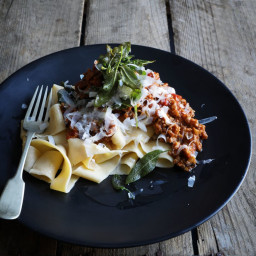 Pork and sage ragu with homemade pappardelle