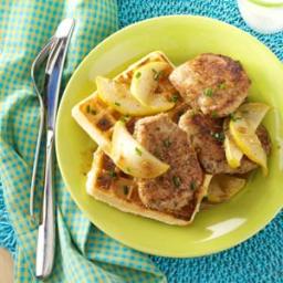 Pork and Waffles with Maple-Pear Topping Recipe