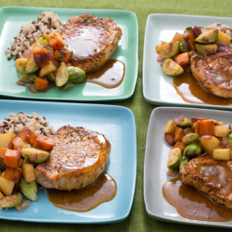 Pork Chops and Fall Vegetable Hashwith Wild Rice
