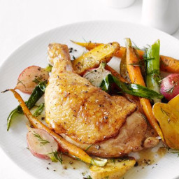 Pork Chops Stewed with Apples and Prunes, with Mashed Sweet Potatoes