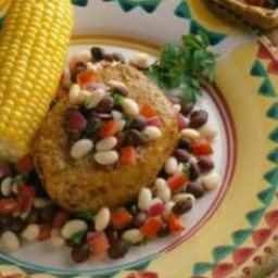 Pork Chops with Black and White Salsa
