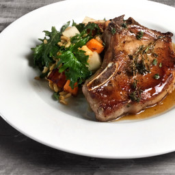Pork Chops with Cider Maple and Thyme Glaze