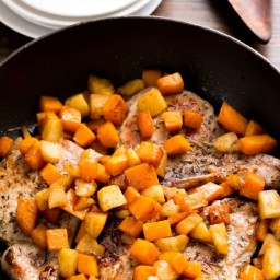 Pork Chops with Cinnamon Apples and Butternut Squash