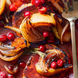 Pork Chops with Cranberries and Pears