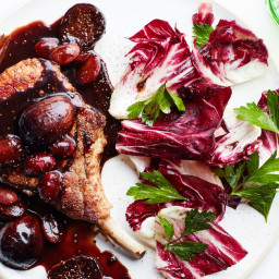 Pork Chops with Fig and Grape Agrodolce