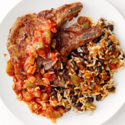 Pork Chops With Rice and Beans