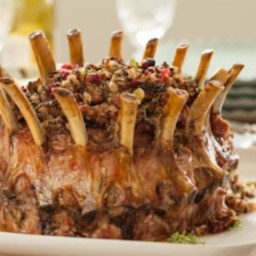 Pork Crown Roast with Apricot Cranberry Wild Rice