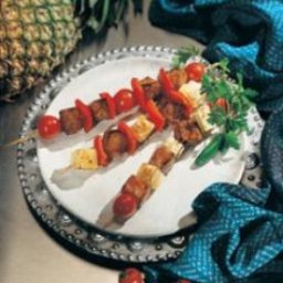 Pork Kabobs with Tequila and Pineapples