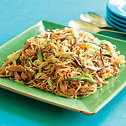 Pork Lo Mein with Seared Scallions and Shiitakes