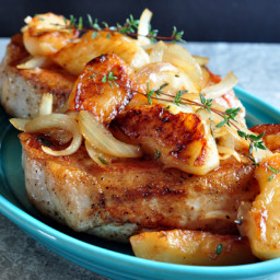 Pork Loin Chops with Apples and Onions