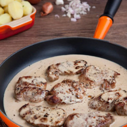 Pork Medallions with Cream and Mustard Sauce