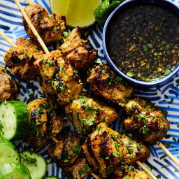 Pork Satay with Spicy Sweet Soy Dipping Sauce