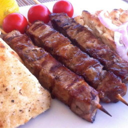 Pork Souvlaki (Skewers) with Tzatziki Sauce