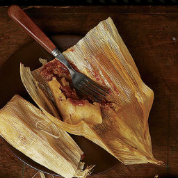 Pork Tamales with Double-Chile Sauce