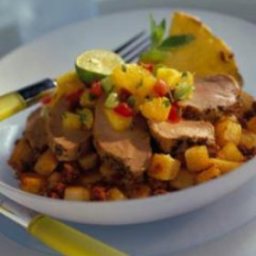 Pork Tenderloin Cancun with Chorizo Potatoes