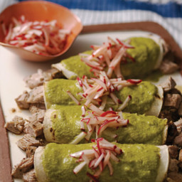 Pork Tenderloin Enchiladas with Mole Verde