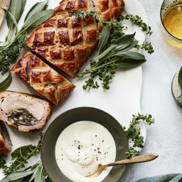 Pork Wellington with Prosciutto and Spinach-Mushroom Stuffing