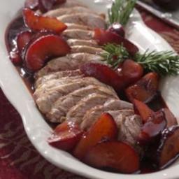 Pork Tenderloin with Roasted Plums  and  Rosemary