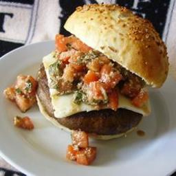 Portobello Mushroom Burger With Bruschetta Topping