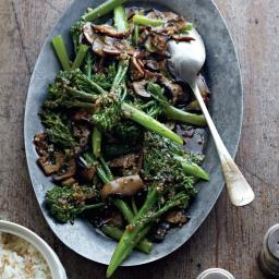 Portobello Mushroom, Green Onion and Broccolini Stir-fry