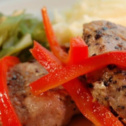 Portuguese Pork with Red Peppers Recipe