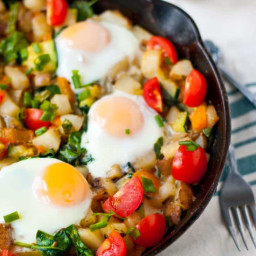 Potato, Bell Pepper, and Spinach Hash