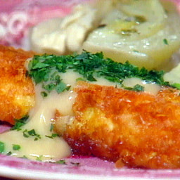 Potato-Crusted Codfish Steaks with Lemon Butter Sauce