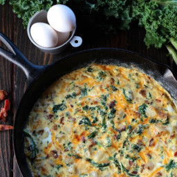 Potato Frittata with Bacon and Kale
