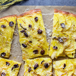 Potato Pizza With Olives And Rosemary