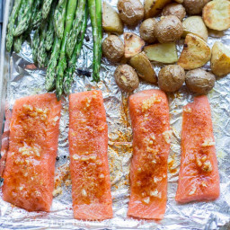 Potato Salmon and Asparagus One Pan Dinner {Clean, Easy and Delicious}
