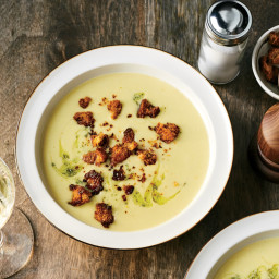 Potato Soup with Sage Butter and Rye Crumbs