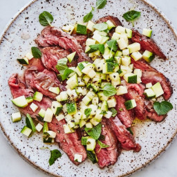 Pounded Flank Steak with Zucchini Salsa