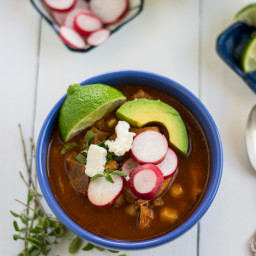 Pozole Rojo (Mexican Stew with Pork and Hominy)