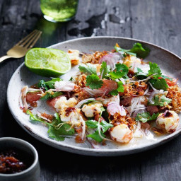 Prawn and pomelo salad with roasted chilli dressing