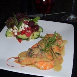 Prawns in a Creamy Mushroom And Vermouth Sauce