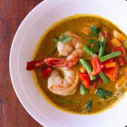 Prawns with Carrot-Ginger Coconut Sauce
