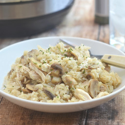 Pressure Cooker Chicken and Rice with Mushrooms