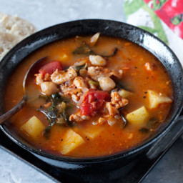 Pressure Cooker Chorizo, Chicken and Kale Soup