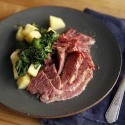 Pressure Cooker Corned Beef Brisket with Charred Cabbage and Dill Vinaigret