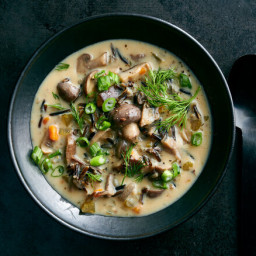 Pressure Cooker Mushroom and Wild Rice Soup