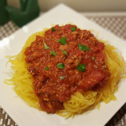 Pressure Cooker Spaghetti Squash and Meat Sauce