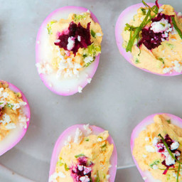 Pretty-In-Pink Deviled Eggs