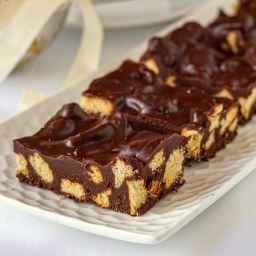 Prince William Squares. Chocolate biscuit cake as smaller cookie bars.