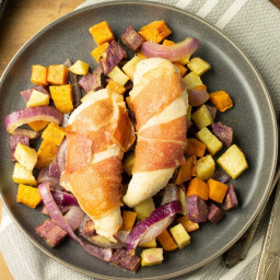 Prosciutto Chicken and Sweet Potatoes