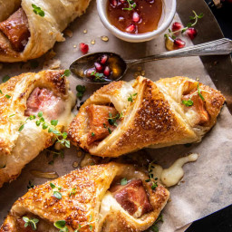 Prosciutto Wrapped Baked Brie Rolls.