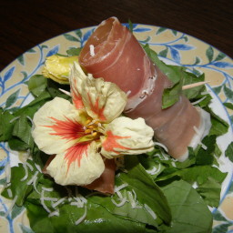 Prosciutto Wrapped Fig and Arugula Salad