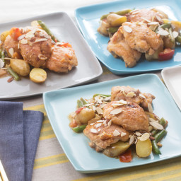 Provençal Seared Chickenwith Fingerling Potatoes, Green Beans and Almonds