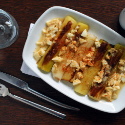 Puerros asados con vinagreta de mostaza y huevo: deliciosa receta para los 